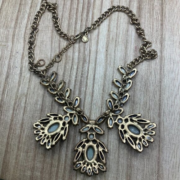 J. Crew Crystals Gold Tone Clusters Necklace - Picture 6 of 8